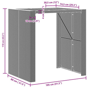 Τραπέζι Μπαρ Κήπου Επιφ. Ακακίας Γκρι 105x80x110εκ. Συνθ. Ρατάν