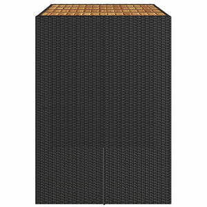 Τραπέζι Μπαρ Κήπου Επιφ. Ακακίας Μαύρο 105x80x110εκ Συνθ. Ρατάν