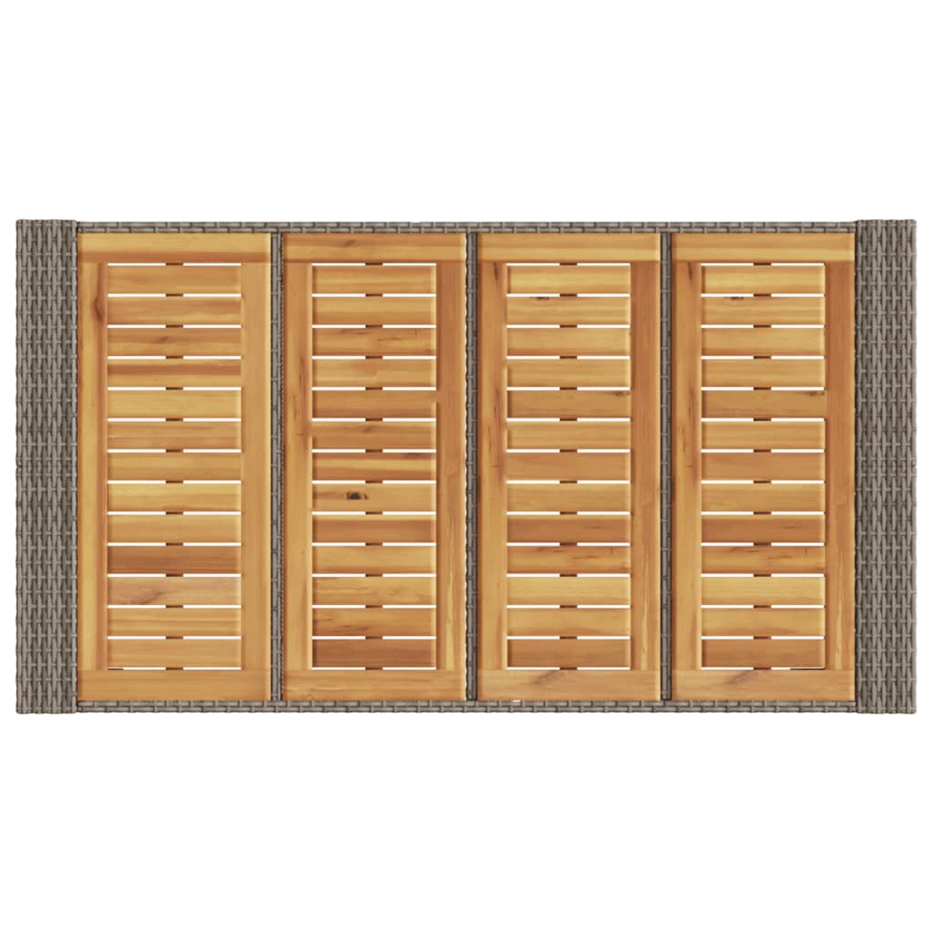 Τραπέζι Μπαρ Κήπου Επιφ. Ακακίας Γκρι 145x80x110εκ. Συνθ. Ρατάν