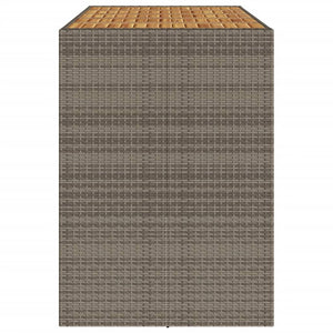 Τραπέζι Μπαρ Κήπου Επιφ. Ακακίας Γκρι 185x80x110εκ. Συνθ. Ρατάν