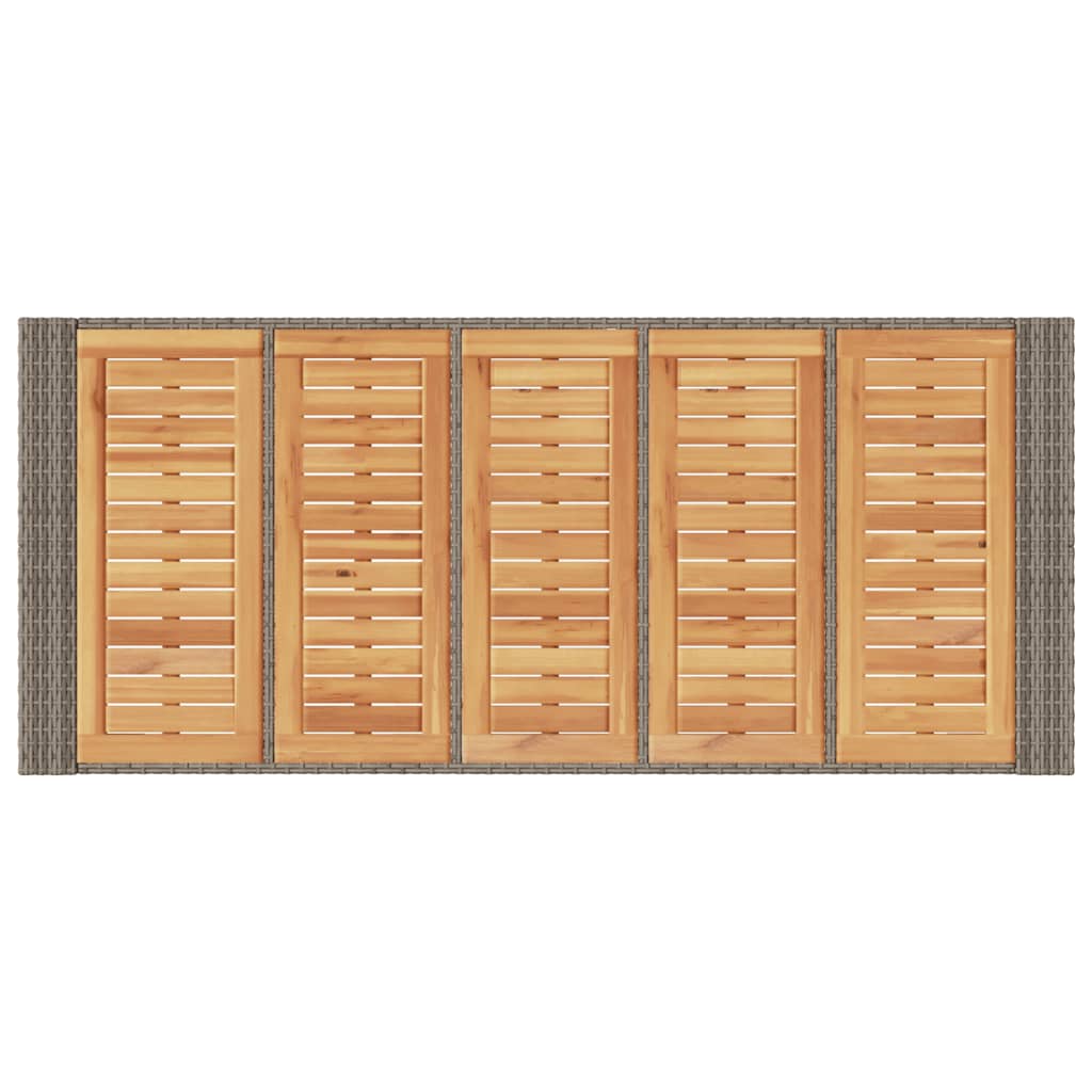 Τραπέζι Μπαρ Κήπου Επιφ. Ακακίας Γκρι 185x80x110εκ. Συνθ. Ρατάν