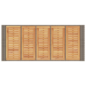 Τραπέζι Μπαρ Κήπου Επιφ. Ακακίας Γκρι 185x80x110εκ. Συνθ. Ρατάν