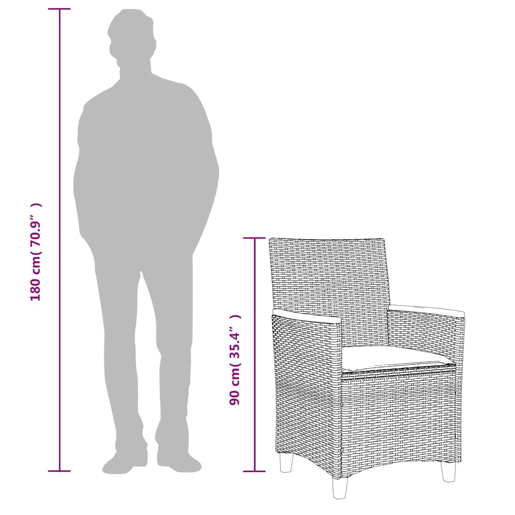 Καρέκλες Κήπου 2 τεμ. Μπεζ Συνθ. Ρατάν/Μασίφ Ξύλο+Μαξιλάρια