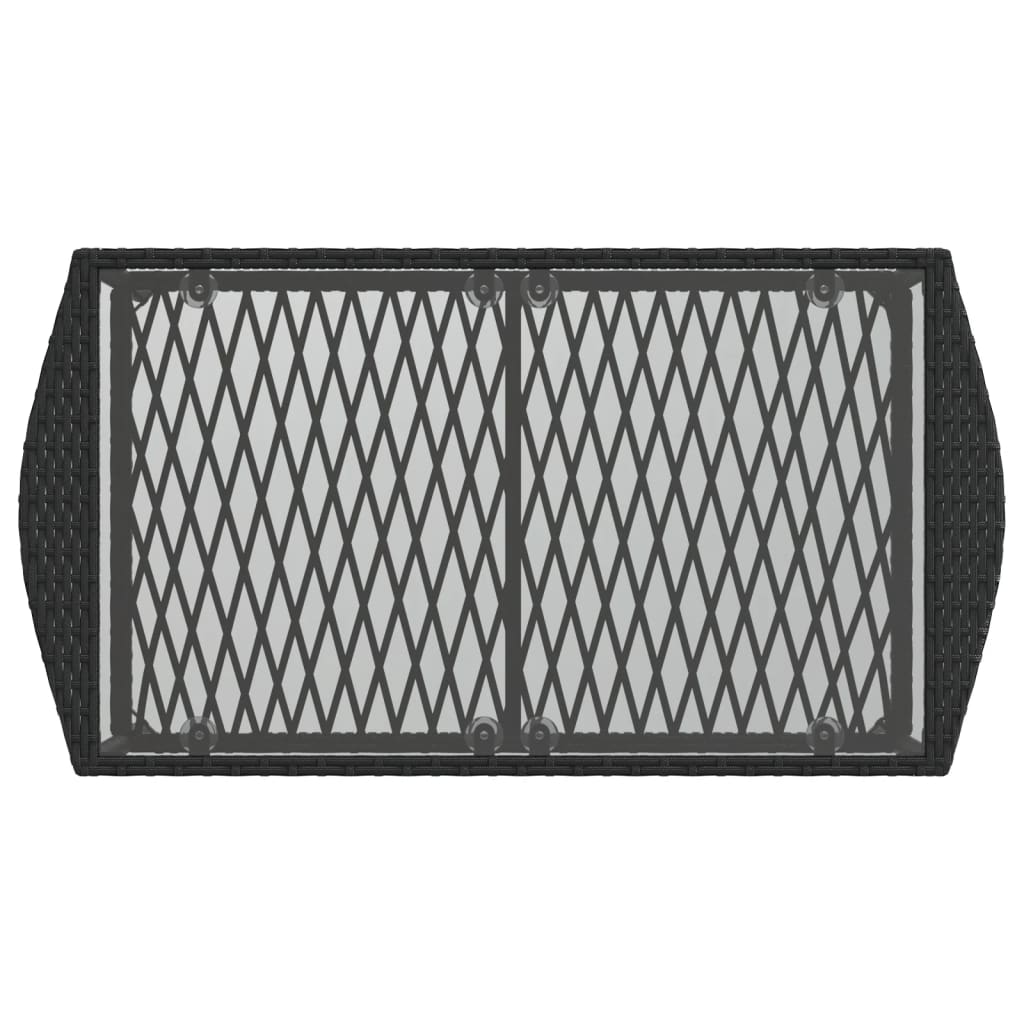 Σαλόνι Κήπου Σετ 4 Τεμαχίων με Μαξιλάρια Μαύρο Συνθετικό Ρατάν