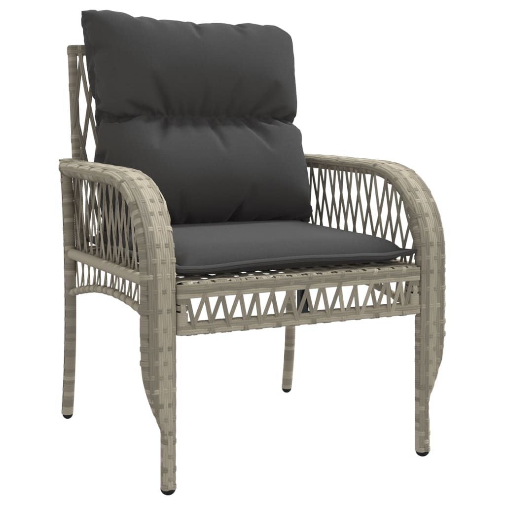 Σαλόνι Κήπου Σετ 4 Τεμαχίων Γκρι Συνθετικό Ρατάν με Μαξιλάρια