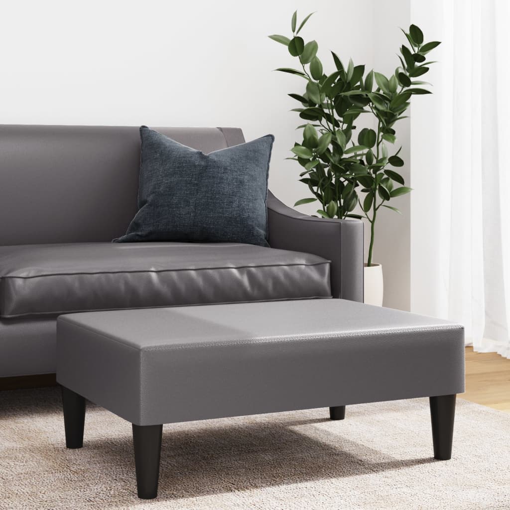 Υποπόδιο Γκρι 77x55x31 εκ. από Συνθετικό Δέρμα