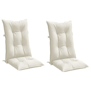 Μαξιλάρια Καρέκλας Κήπου Πλάτη 2τεμ Κρεμ 120x50x7 εκ. Ύφασμα - Pakobazaar