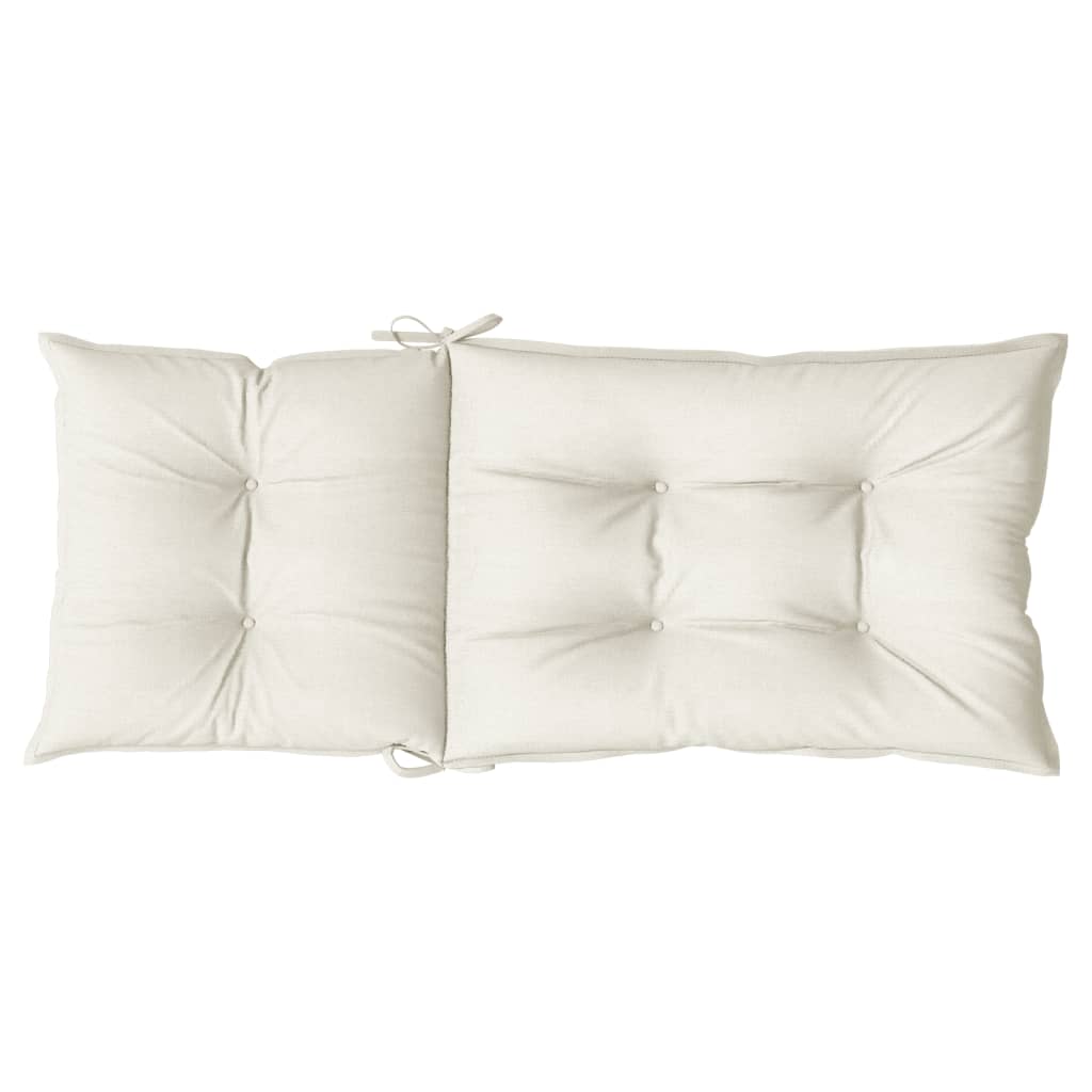 Μαξιλάρια Καρέκλας Κήπου Πλάτη 2τεμ Κρεμ 120x50x7 εκ. Ύφασμα