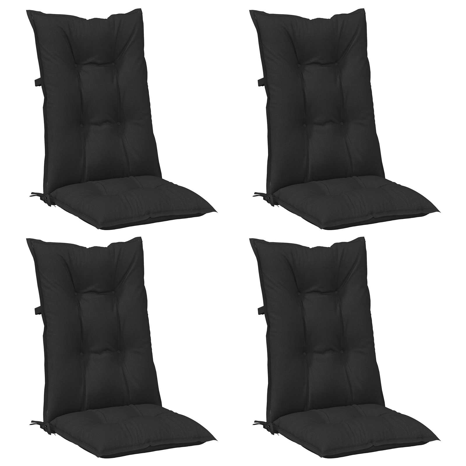Σέτ Μαξιλαριών Καρέκλας Υψηλής Πλάτης 4 pcs Μελανζ Μαύρο - Pakobazaar