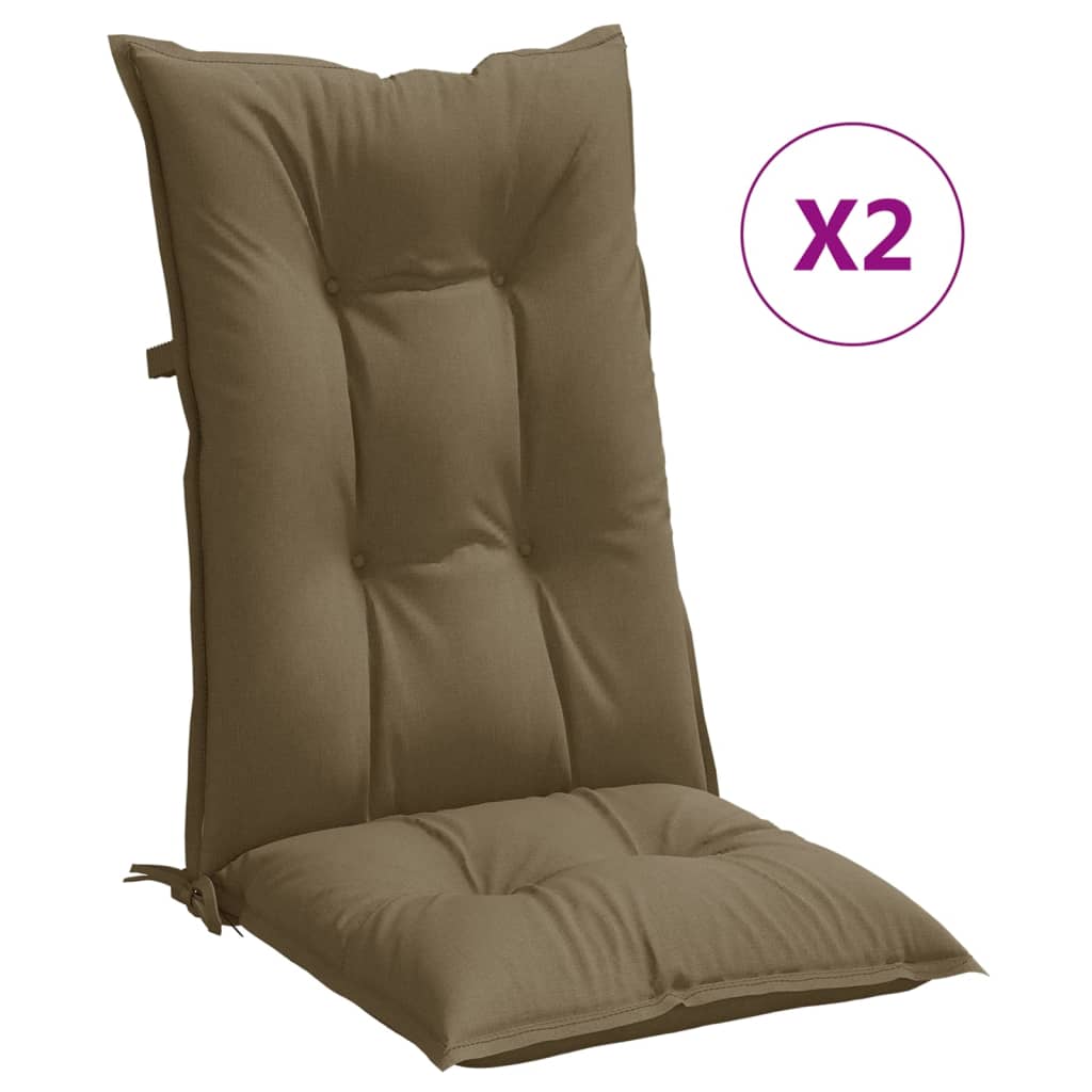 Μαξιλάρια Καρέκλας Κήπου Πλάτη 2τεμ Taupe 120x50x7 εκ. Ύφασμα - Pakobazaar