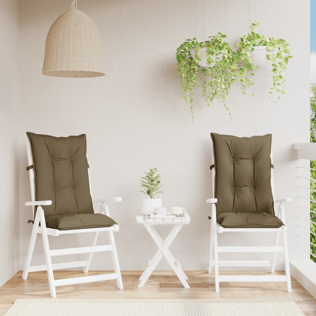 Μαξιλάρια Καρέκλας Κήπου Πλάτη 2τεμ Taupe 120x50x7 εκ. Ύφασμα - Pakobazaar