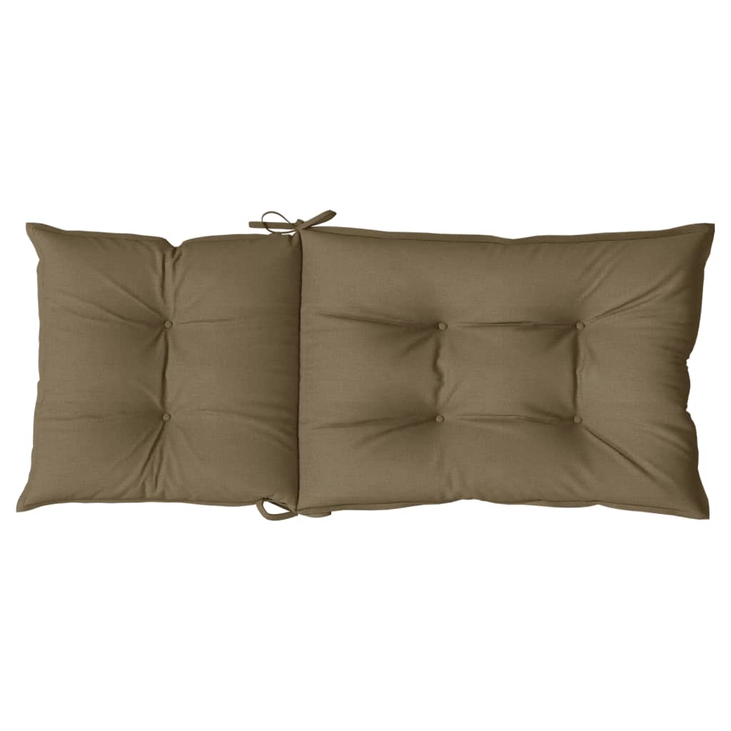 Μαξιλάρια Καρέκλας Κήπου Πλάτη 2τεμ Taupe 120x50x7 εκ. Ύφασμα - Pakobazaar