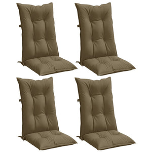 Μαξιλάρια Καρέκλας Κήπου Πλάτη 4τεμ Taupe 120x50x7 εκ. Ύφασμα - Pakobazaar