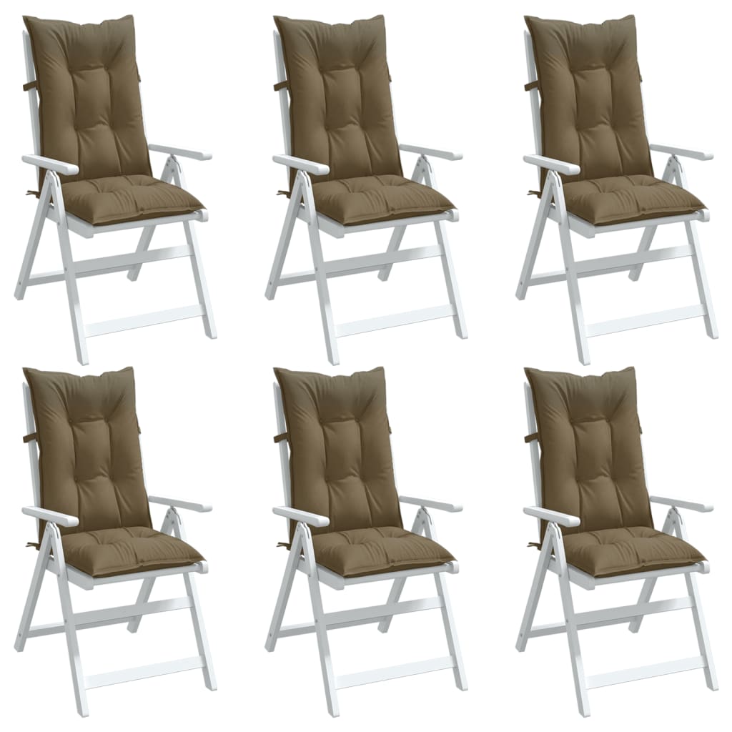 Μαξιλάρια Καρέκλας Κήπου Πλάτη 6τεμ Taupe 120x50x7 εκ. Ύφασμα - Pakobazaar