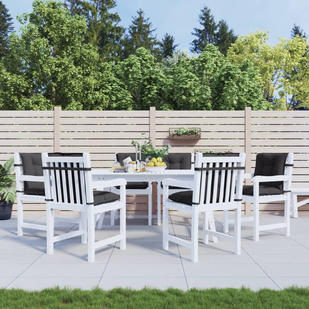 Μαξιλάρια Καρέκλας με Πλάτη 6 τεμ. Ανθρακί 100x50x7εκ. Ύφασμα