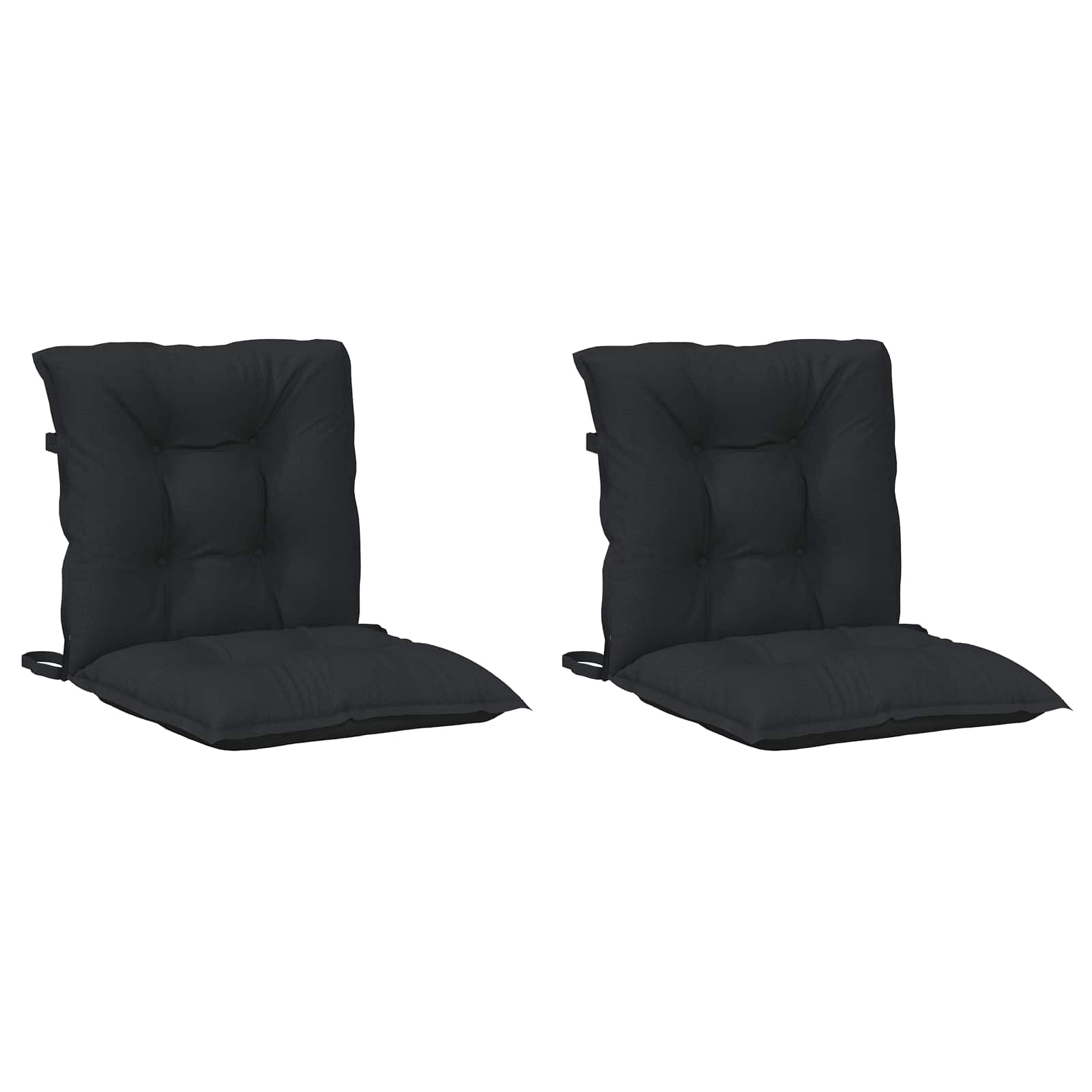 Σετ Μαξιλαριών για Χαμηλή Πολυθρόνα 2 pcs Μελανζέ Μαύρο - Pakobazaar