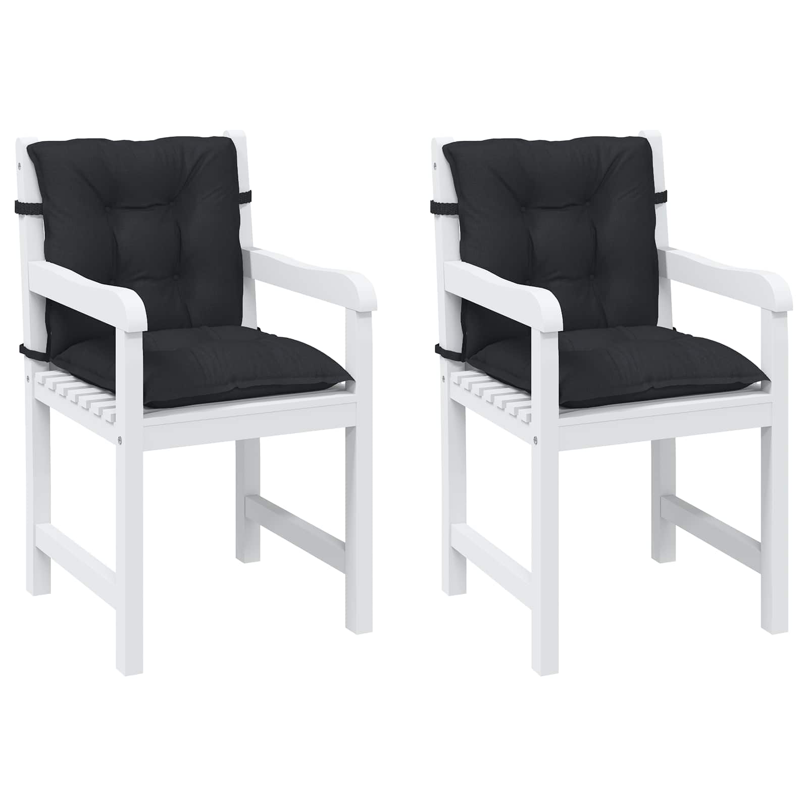 Σετ Μαξιλαριών για Χαμηλή Πολυθρόνα 2 pcs Μελανζέ Μαύρο - Pakobazaar