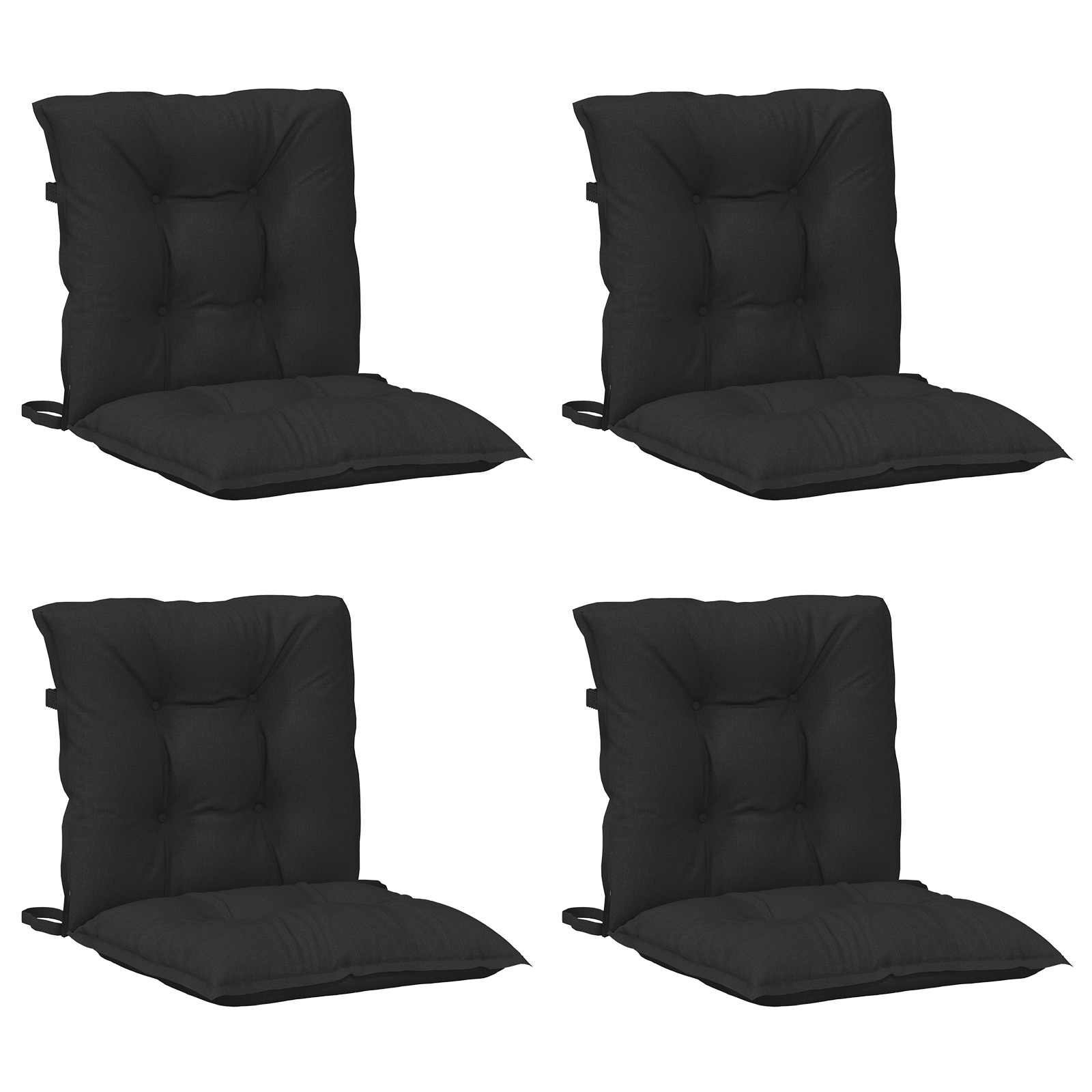 Σετ Μαξιλαριών για Χαμηλή Πολυθρόνα 4 pcs Μελανζέ Μαύρο - Pakobazaar