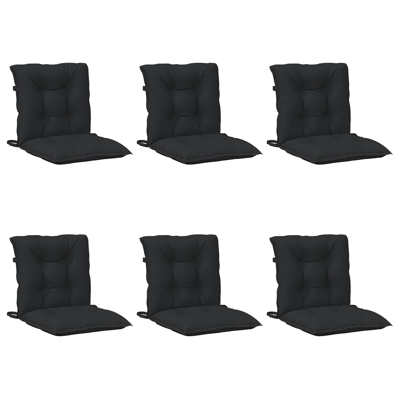 Σετ Μαξιλαριών για Χαμηλή Πολυθρόνα 6 pcs Μελανζέ Μαύρο - Pakobazaar