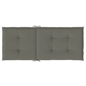 Μαξιλάρια Καρέκλας με Πλάτη 2 τεμ. Σκ. Γκρι 120x50x4 εκ. Ύφασμα