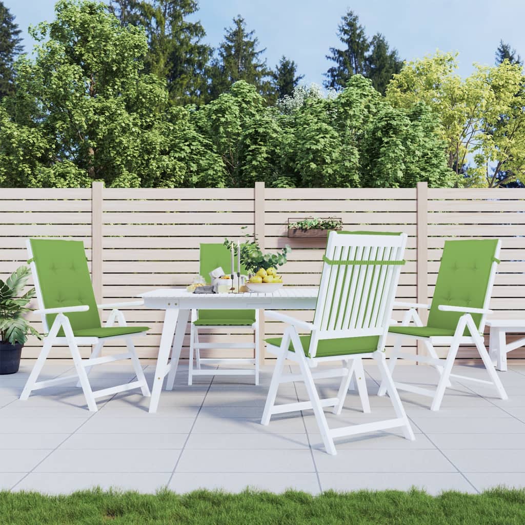 Μαξιλάρια Καρέκλας με Πλάτη 4 τεμ. Πράσινο 120x50x4 εκ. Ύφασμα