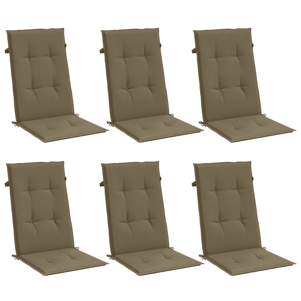 Μαξιλάρια Καρέκλας Κήπου Πλάτη 6τεμ Taupe 120x50x4 εκ. Ύφασμα