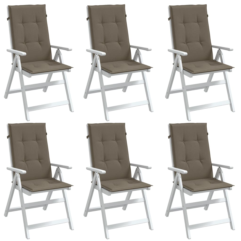 Μαξιλάρια Καρέκλας Κήπου Πλάτη 6τεμ Taupe 120x50x4 εκ. Ύφασμα