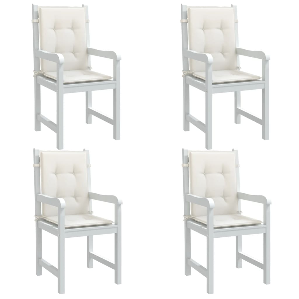 Μαξιλάρια Καρέκλας με Πλάτη 4 τεμ. Κρεμ 120x50x4εκ. Ύφασμα