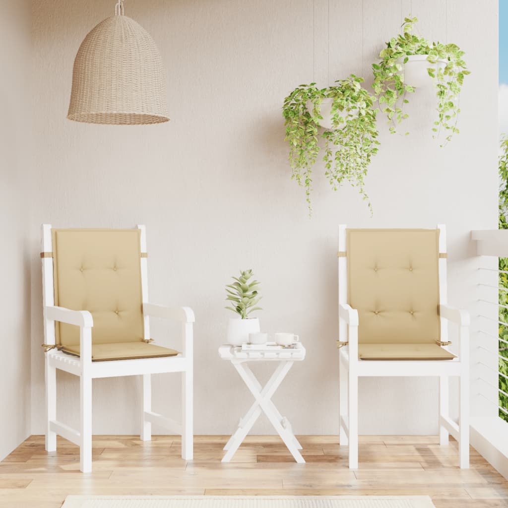 Μαξιλάρια Καρέκλας με Πλάτη 2 τεμ. Μπεζ 100x50x4 εκ. Ύφασμα