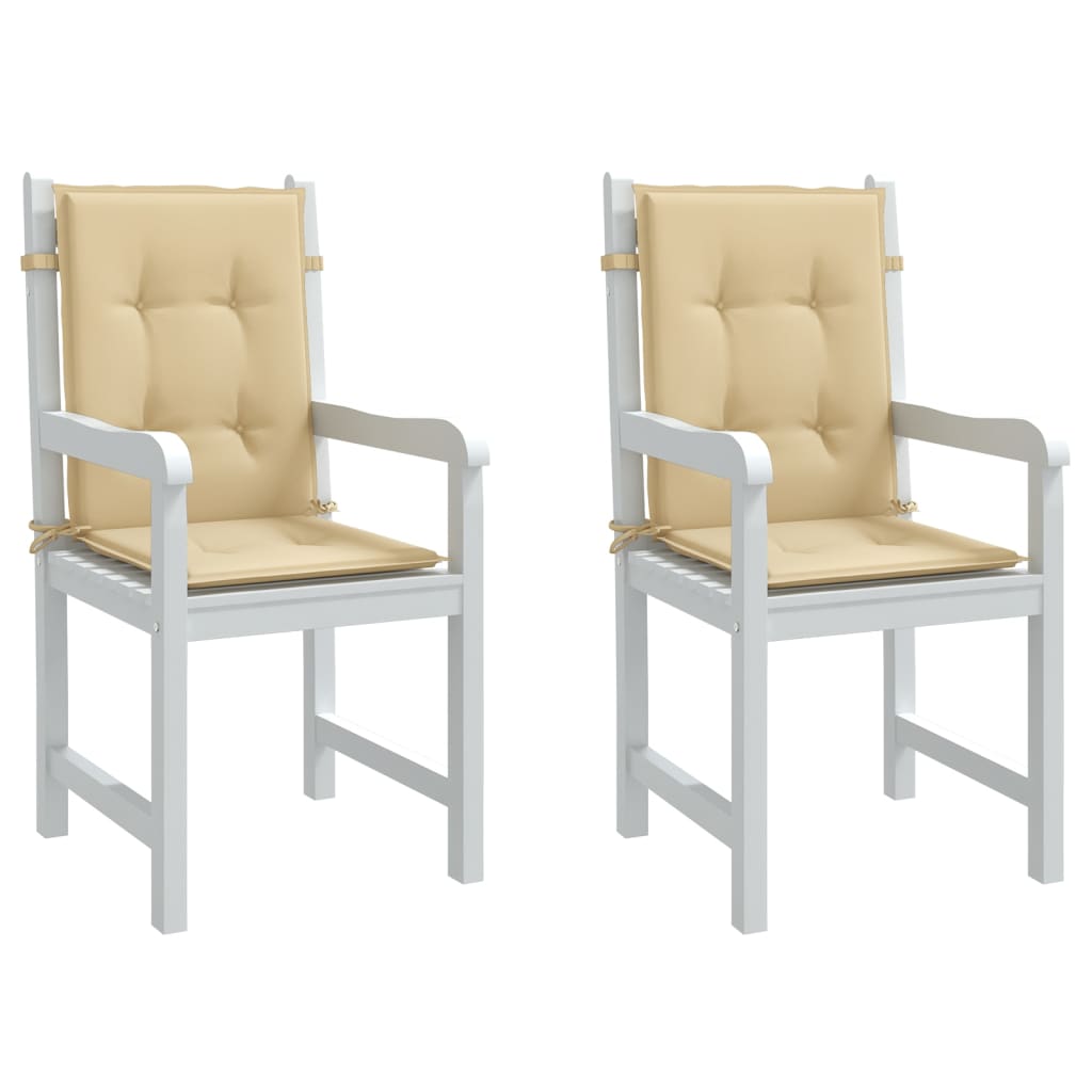 Μαξιλάρια Καρέκλας με Πλάτη 2 τεμ. Μπεζ 100x50x4 εκ. Ύφασμα