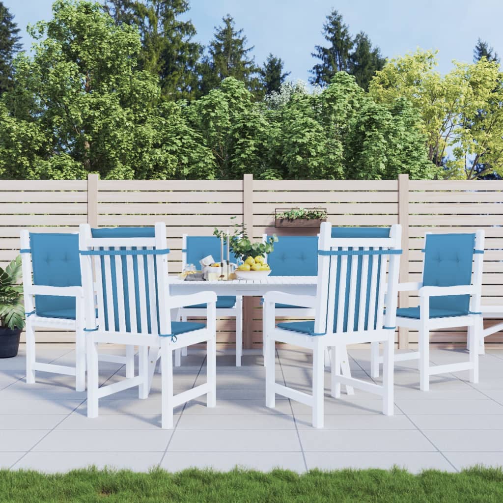 Μαξιλάρια Καρέκλας με Πλάτη 6 τεμ. Μπλε 100x50x4 εκ. Ύφασμα