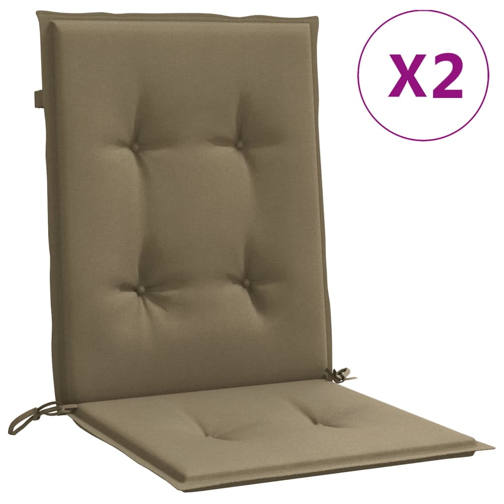 Μαξιλάρια Καρέκλας με Πλάτη 2 τεμ. Taupe 100x50x4 εκ. Ύφασμα