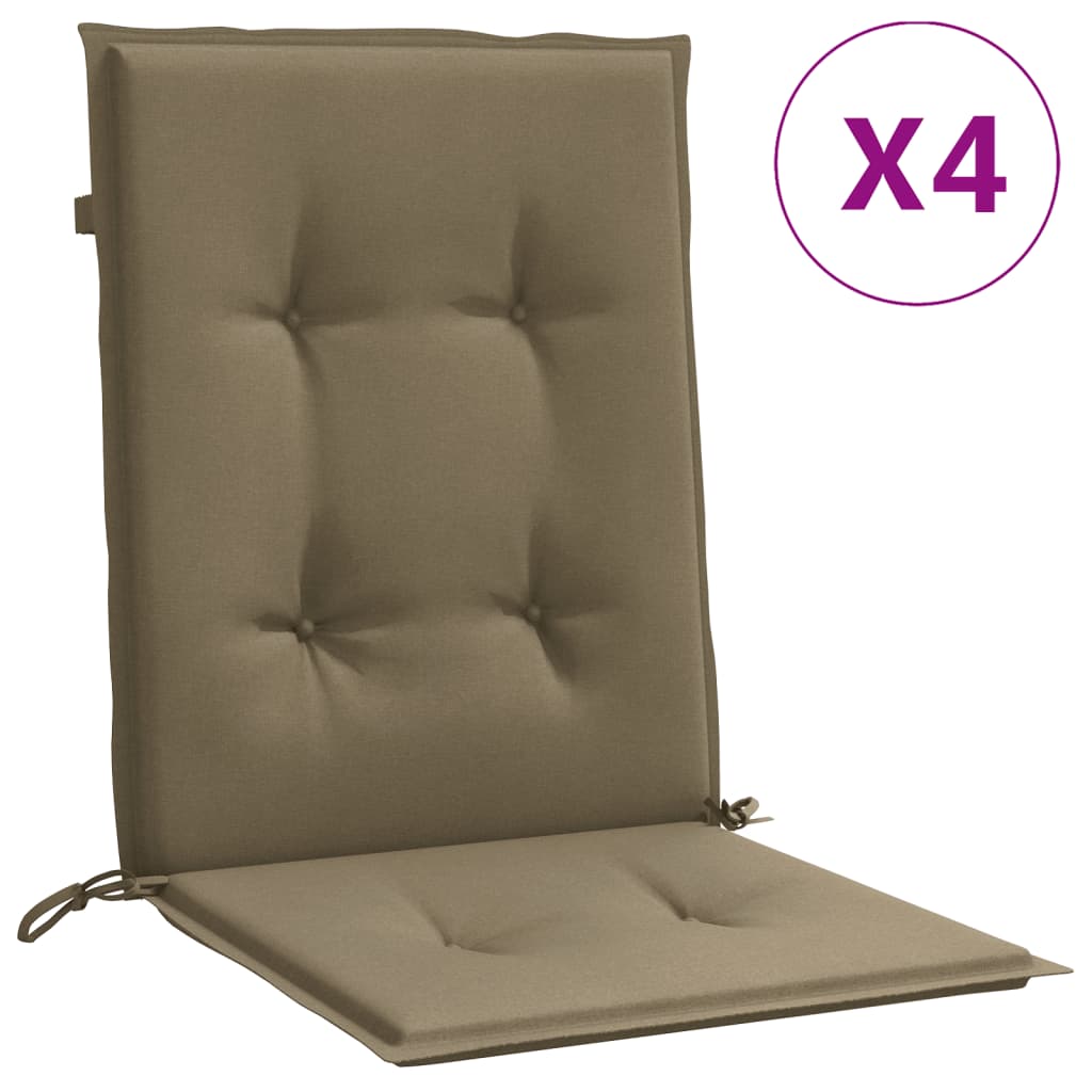 Μαξιλάρια Καρέκλας με Πλάτη 4 τεμ. Taupe 100x50x4 εκ. Ύφασμα