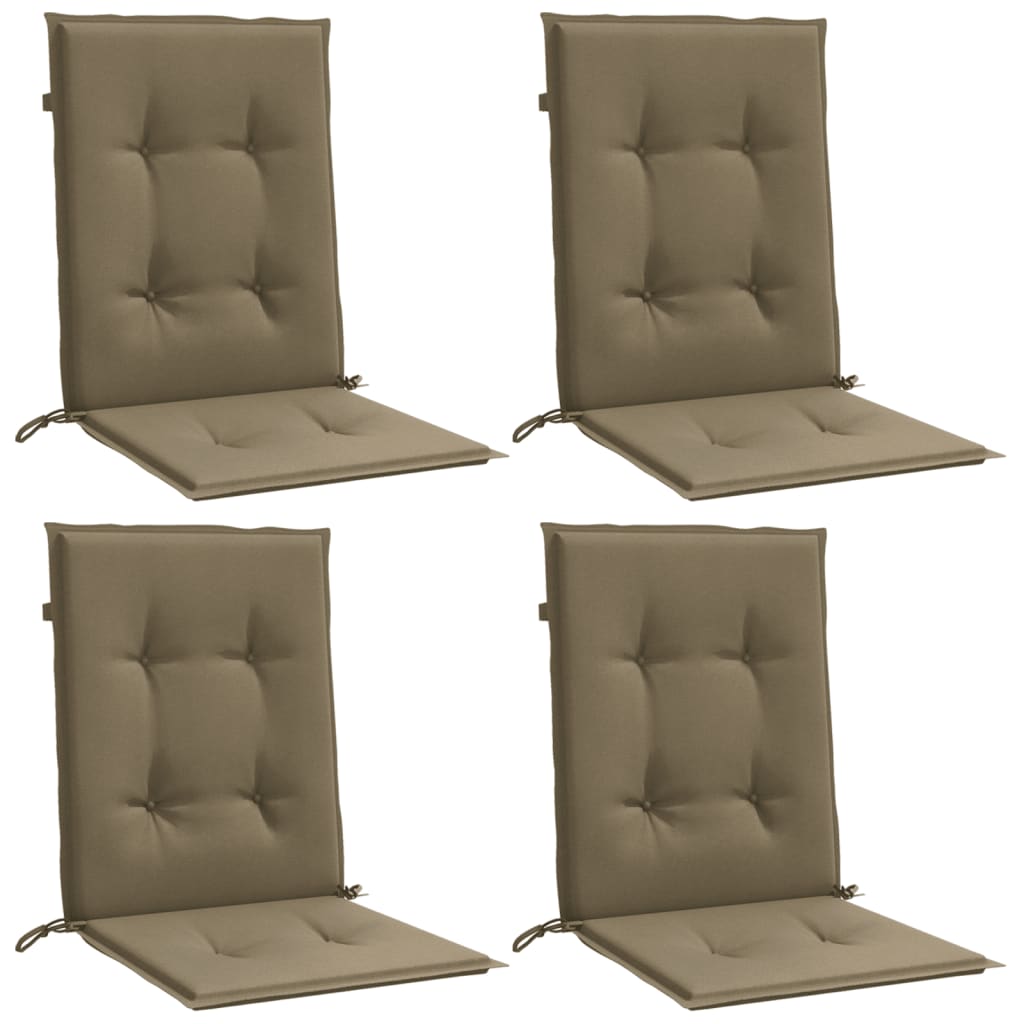 Μαξιλάρια Καρέκλας με Πλάτη 4 τεμ. Taupe 100x50x4 εκ. Ύφασμα