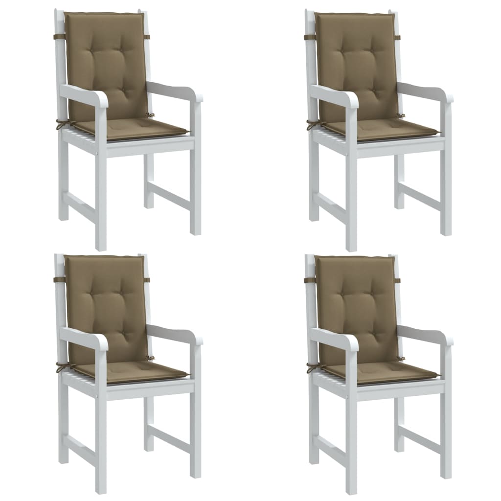 Μαξιλάρια Καρέκλας με Πλάτη 4 τεμ. Taupe 100x50x4 εκ. Ύφασμα
