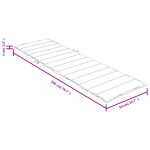 Μαξιλάρι Ξαπλώστρας Μπλε 200x50x4 εκ. Ύφασμα