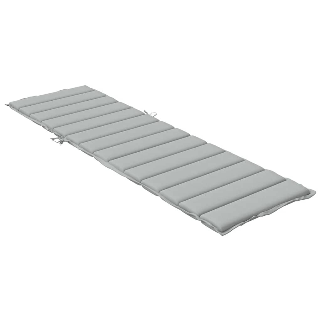 Μαξιλάρι Ξαπλώστρας Ανοιχτό Γκρι 200x60x4 εκ. Ύφασμα - Pakobazaar