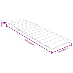 Μαξιλάρι Ξαπλώστρας Μπορντό Μελανζέ 200x60x4 εκ. Ύφασμα - Pakobazaar