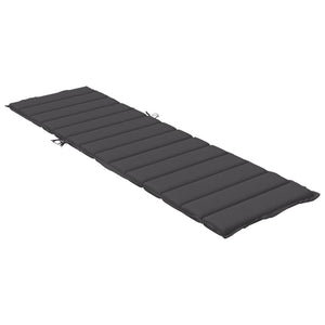 Μαξιλάρι Ξαπλώστρας Ανθρακί 200x50x4 εκ. Ύφασμα
