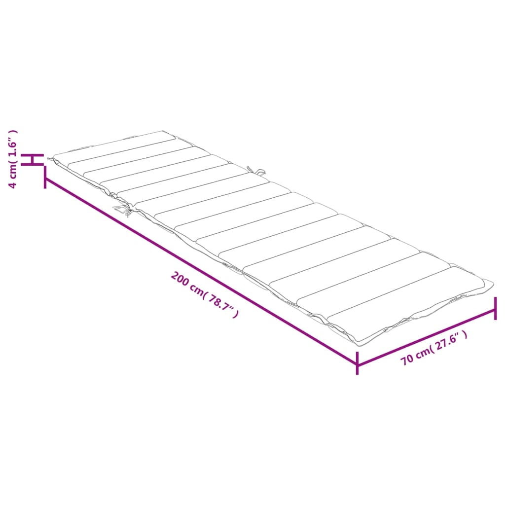 Μαξιλάρι Ξαπλώστρας Μπλε 200x70x4 εκ. Ύφασμα