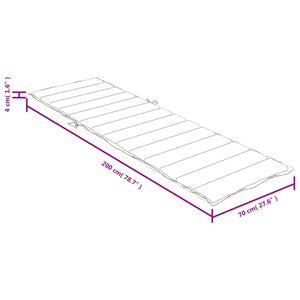 Μαξιλάρι Ξαπλώστρας Μπλε 200x70x4 εκ. Ύφασμα