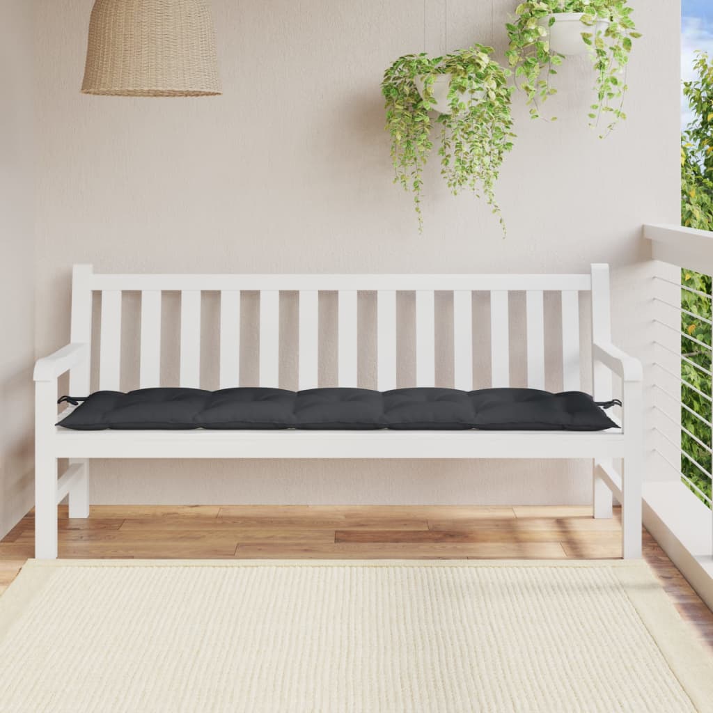 Μαξιλάρι Πάγκου Κήπου Ανθρακί Μελανζέ 180x50x7 εκ. Ύφασμα