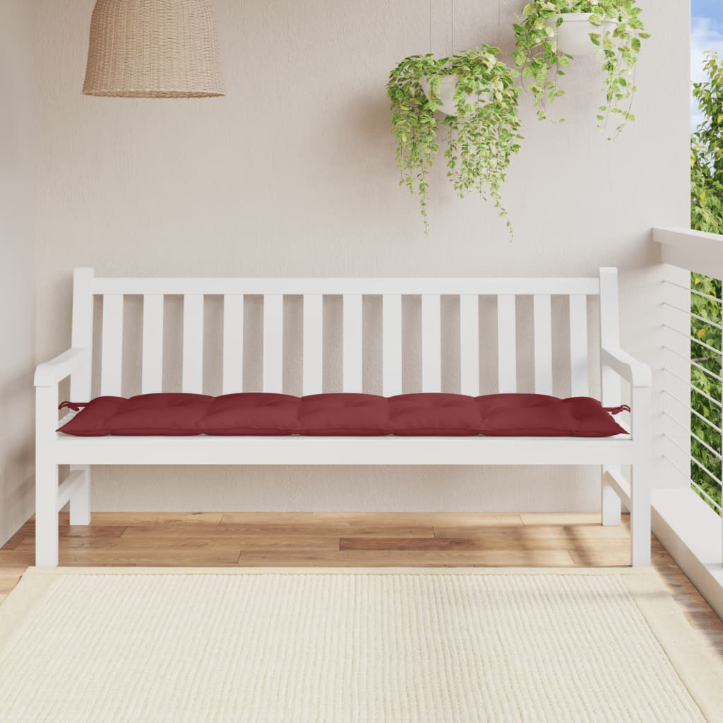 Μαξιλάρια Πάγκου Κήπου Μπορντό Μελανζέ 180x50x7 εκ. Ύφασμα