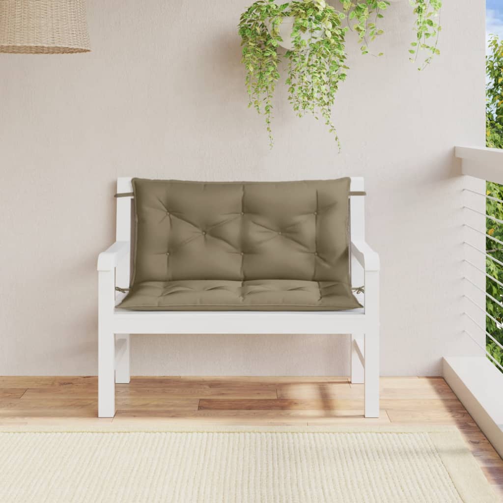 Μαξιλάρια Πάγκου Κήπου 2 τεμ. Taupe Μελανζέ 100x50x7 εκ. Ύφ.