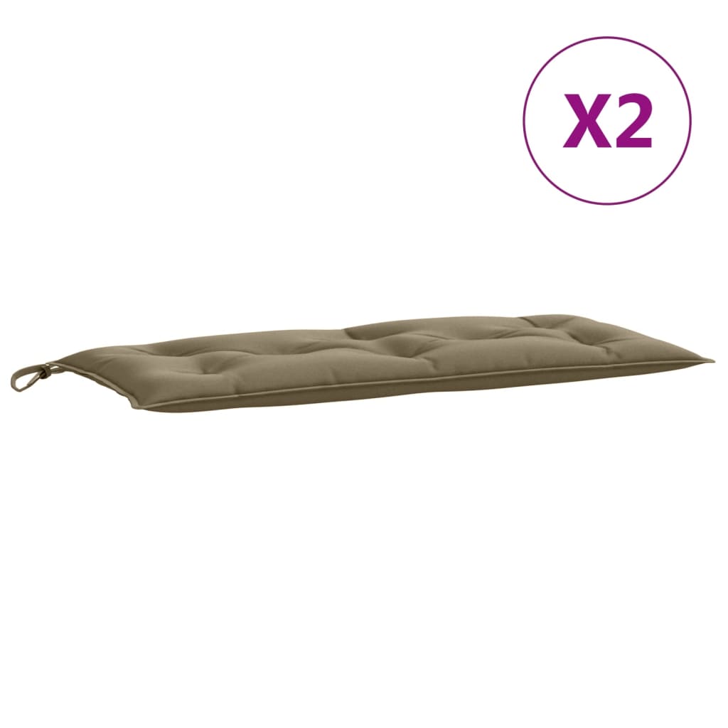 Μαξιλάρια Πάγκου Κήπου 2 τεμ. Taupe Μελανζέ 100x50x7 εκ. Ύφ.