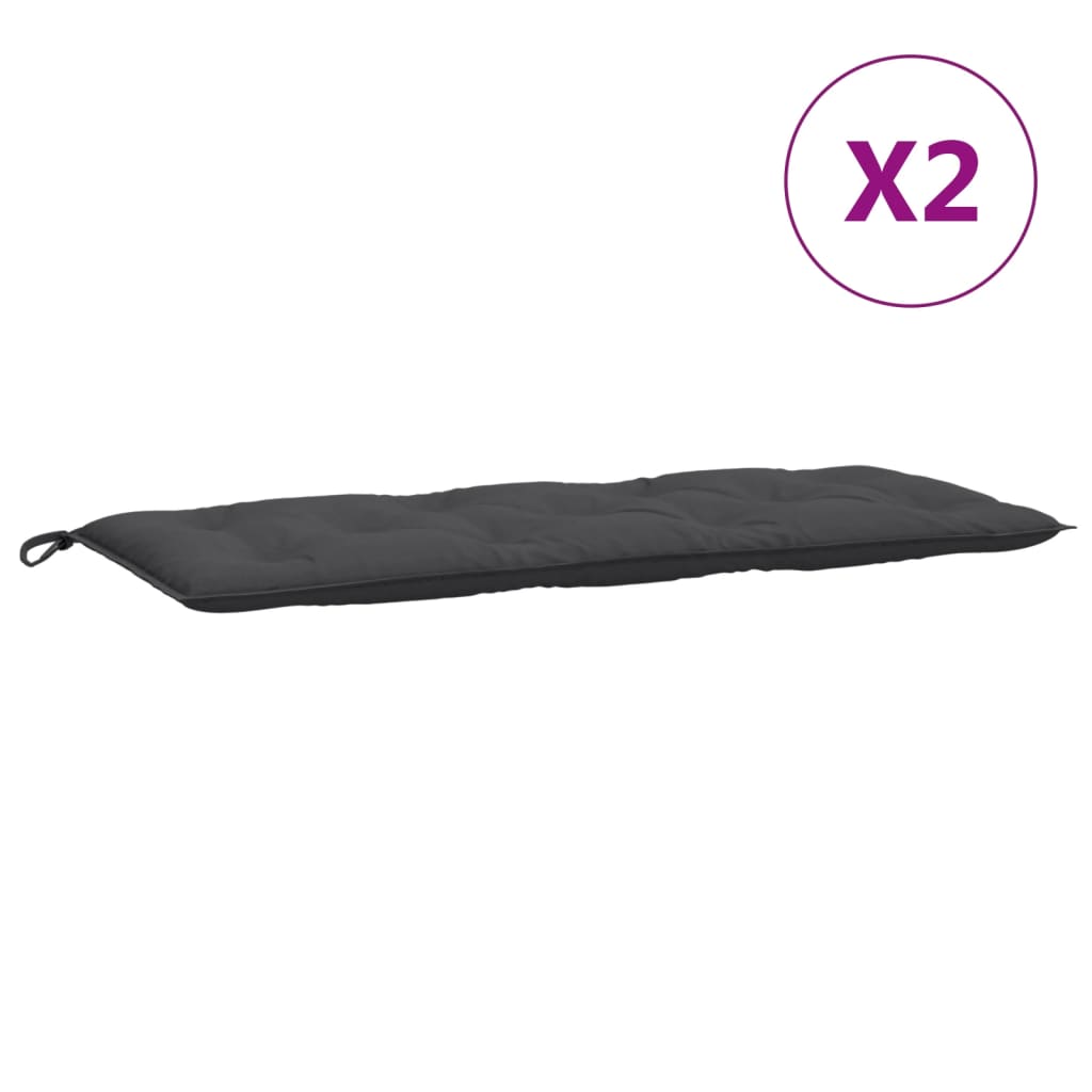 Μαξιλάρι Πάγκου Κήπου Ανθρακί Μελανζέ 120x50x7εκ. Ύφασμα