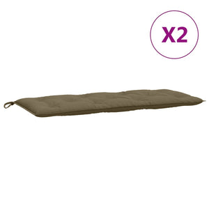 Μαξιλάρια Πάγκου Κήπου 2 τεμ. Taupe Μελανζέ 120x50x7 εκ. Ύφ.