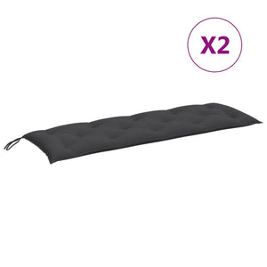 Μαξιλάρι Πάγκου Κήπου Ανθρακί Μελανζέ 150x50x7 εκ. Ύφασμα