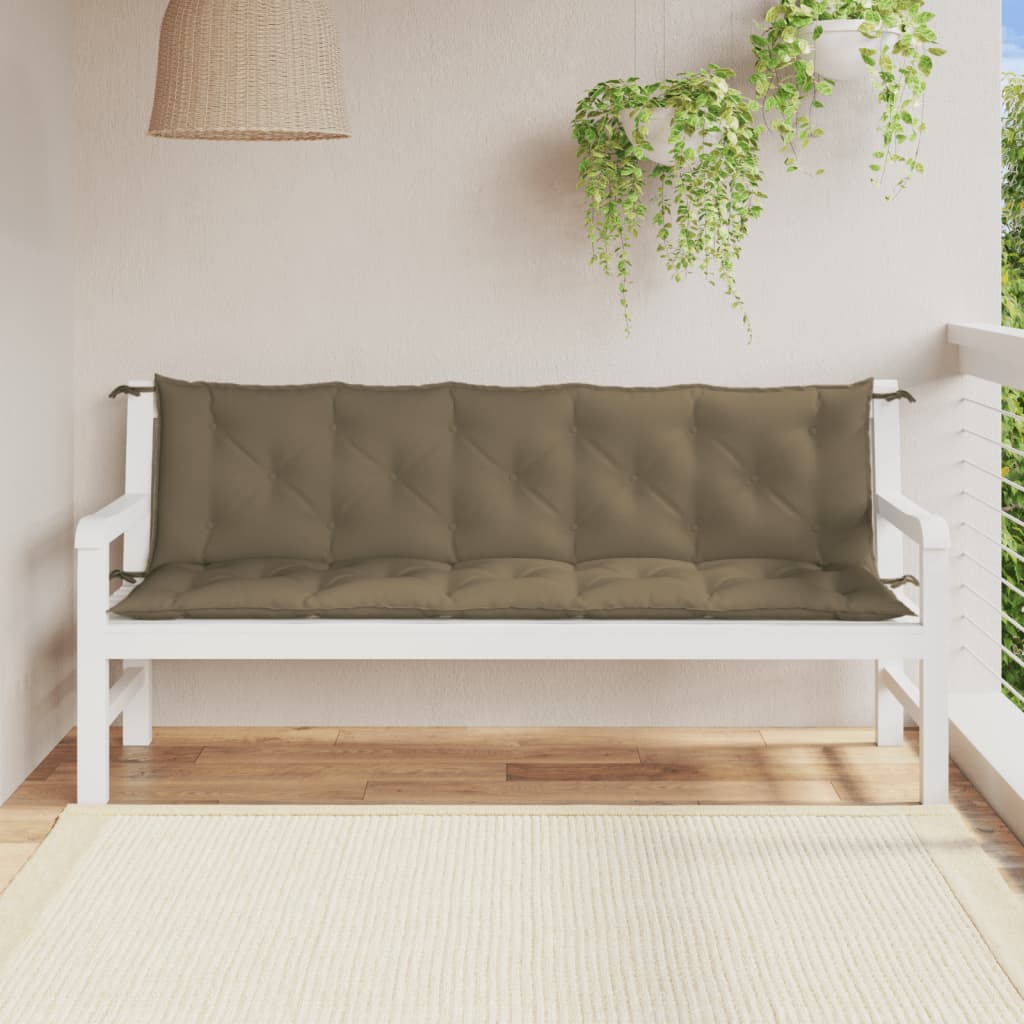 Μαξιλάρια Πάγκου Κήπου 2 τεμ. Taupe Μελανζέ 180x50x7 εκ. Ύφ.