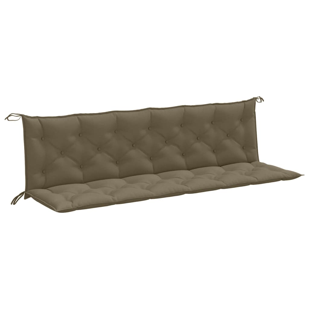 Μαξιλάρια Πάγκου Κήπου 2 τεμ. Taupe Μελανζέ 200x50x7 εκ. Ύφ. - Pakobazaar